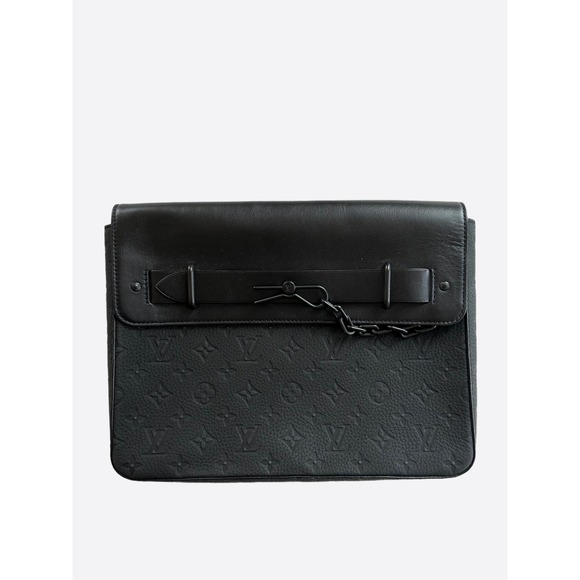 Louis Vuitton Black Taurillon Monogram Pochette Steamer - Picture 1 of 6